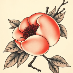 Neo-Japanese Peach Tattoo