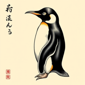 Neo-Japanese Penguin Tattoo