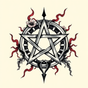 Neo-Japanese Pentagram Tattoo