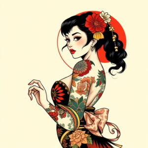 Neo-Japanese Pinup Tattoo