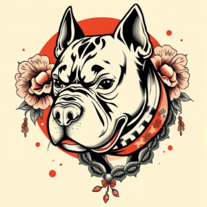 Neo-Japanese Pitbull Tattoo