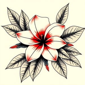 Neo-Japanese Plumeria Tattoo