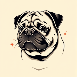 Neo-Japanese Pug Tattoo