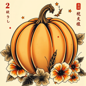 Neo-Japanese Pumpkin Tattoo