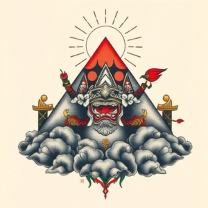 Neo-Japanese Pyramid Tattoo