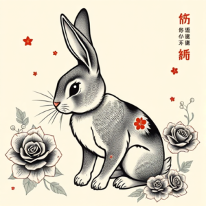 Neo-Japanese Rabbit Tattoo