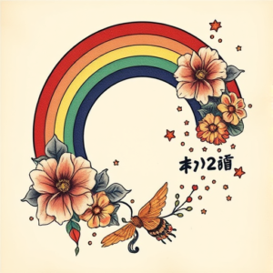 Neo-Japanese Rainbow Tattoo