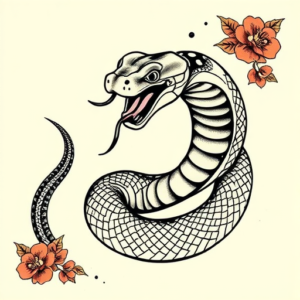 Neo-Japanese Rattlesnake Tattoo