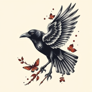 Neo-Japanese Raven Tattoo