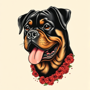 Neo-Japanese Rottweiler Tattoo