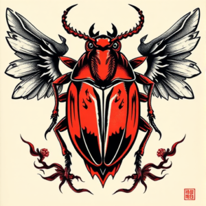 Neo-Japanese Scarab Tattoo