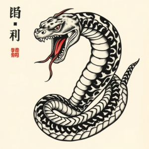 Neo-Japanese Serpent Tattoo