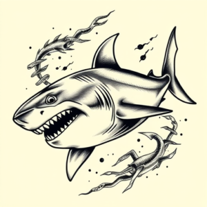 Neo-Japanese Shark Tattoo