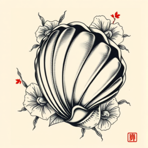 Neo-Japanese Shell Tattoo