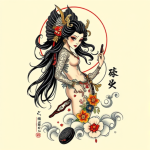 Neo-Japanese Siren Tattoo