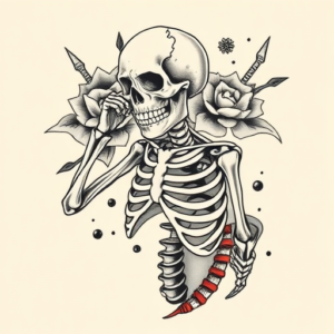 Neo-Japanese Skeleton Tattoo