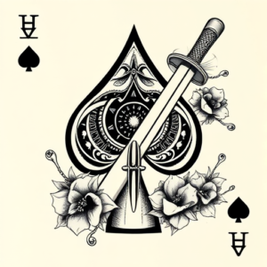 Neo-Japanese Spade Tattoo