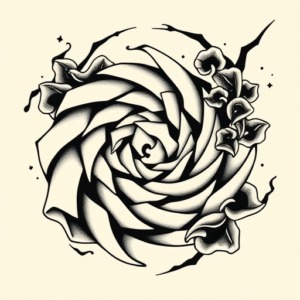 Neo-Japanese Spiral Tattoo