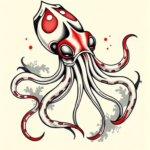 Neo-Japanese Squid Tattoo