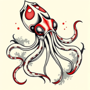 Neo-Japanese Squid Tattoo