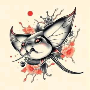 Neo-Japanese Stingray Tattoo