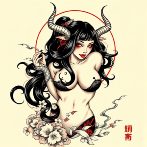 Neo-Japanese Succubus Tattoo