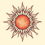Neo-Japanese Sun Tattoo