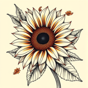 Neo-Japanese Sunflower Tattoo