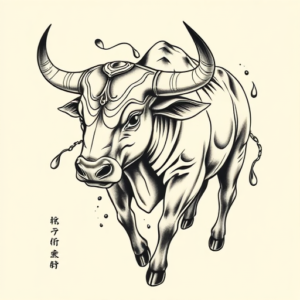 Neo-Japanese Taurus Tattoo
