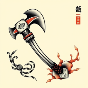 Neo-Japanese Tomahawk Tattoo