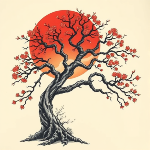 Neo-Japanese Tree Tattoo