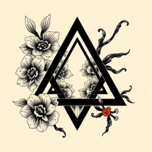 Neo-Japanese Triangle Tattoo