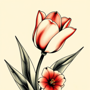 Neo-Japanese Tulip Tattoo