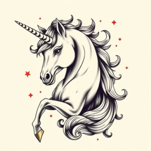 Neo-Japanese Unicorn Tattoo