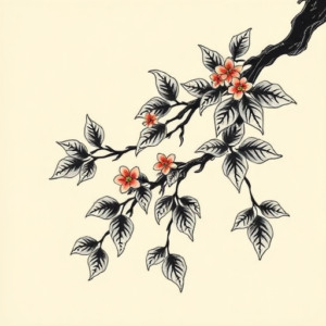 Neo-Japanese Vine Tattoo