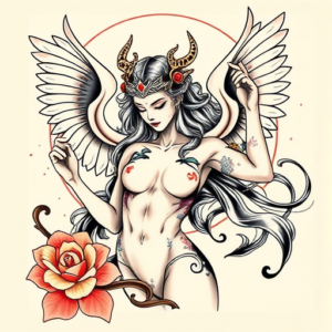 Neo-Japanese Virgo Tattoo