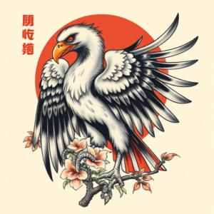 Neo-Japanese Vulture Tattoo