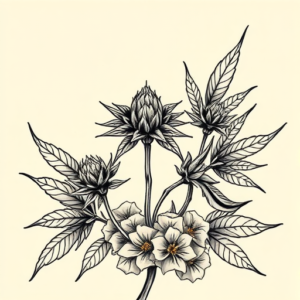 Neo-Japanese Weed Tattoo