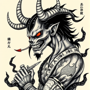 Neo-Japanese Wendigo Tattoo
