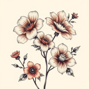 Neo-Japanese Wildflower Tattoo