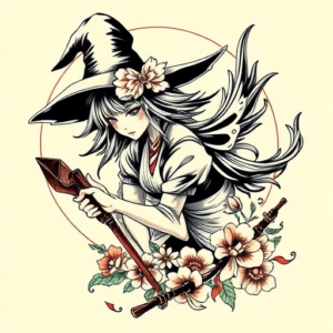 Neo-Japanese Witch Tattoo
