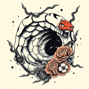 Neo-Japanese Wormhole Tattoo