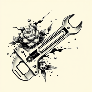 Neo-Japanese Wrench Tattoo