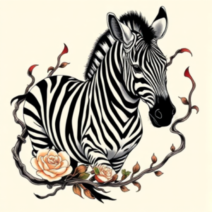 Neo-Japanese Zebra Tattoo