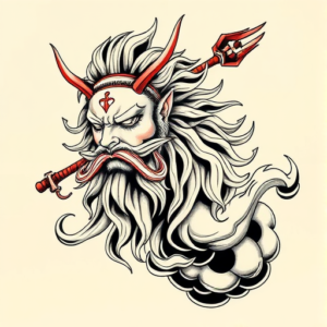 Neo-Japanese Zeus Tattoo