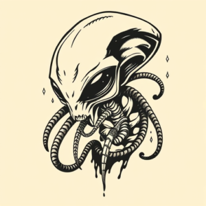 Neo-Traditional Alien Tattoo