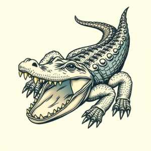 Neo-Traditional Alligator Tattoo