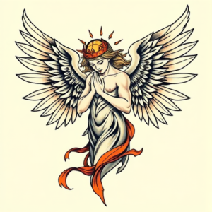Neo-Traditional Angel Tattoo