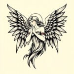Neo-Traditional Angel Tattoo