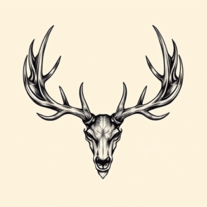 Neo-Traditional Antler Tattoo